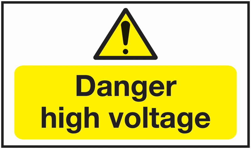 Danger High Voltage - Vinyl Safety Labels On-a-Roll