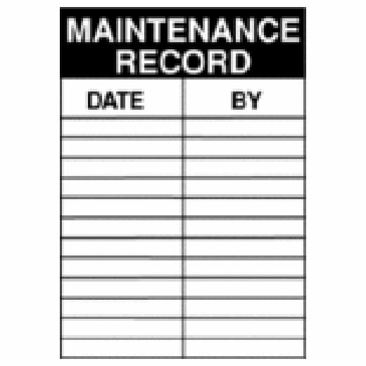 Maintenance Record / Date / By Service Labels