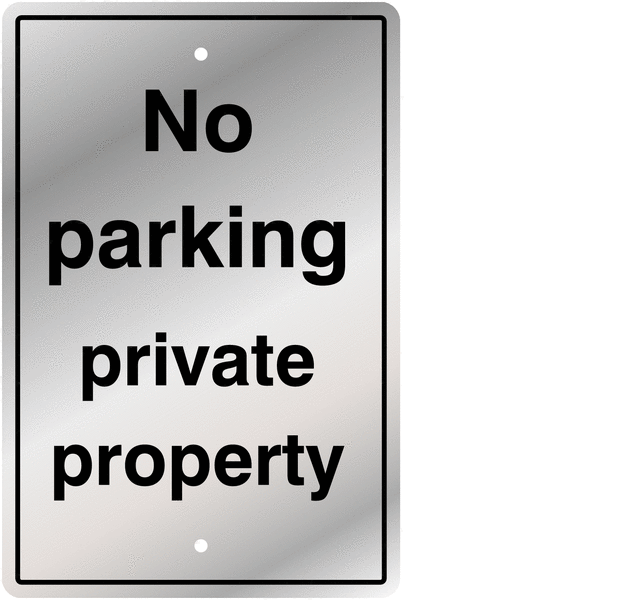 No Parking/Private Property Post Mount Traffic Signs