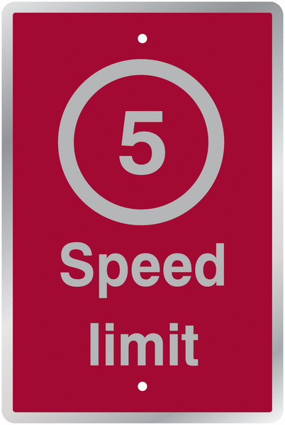 Post Mountable Traffic Signs - 5 MPH Symbol Speed Limit