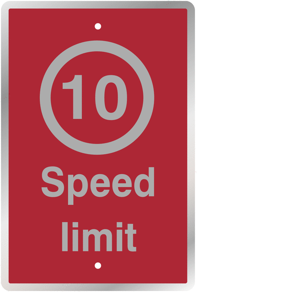 Post Mountable Traffic Signs - 10 MPH Symbol Speed Limit