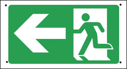 Fire Exit (Arrow Left) - Vandal-Resistant Sign
