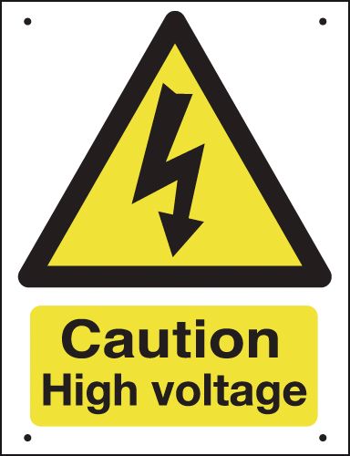 Caution High Voltage - Vandal-Resistant Sign