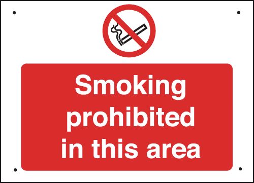 Smoking Prohibited In This Area - Vandal-Resistant Sign