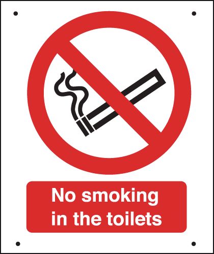 No Smoking In The Toilets - Vandal-Resistant Sign