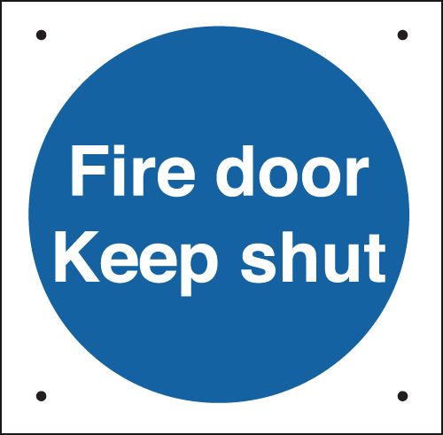 Fire Door Keep Shut/No Symbol Vandal-Resistant Sign