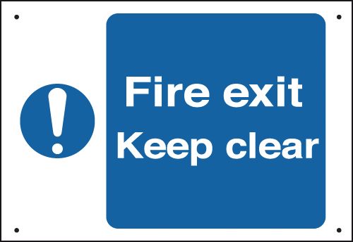 Fire Exit Keep Clear - Vandal-Resistant Sign