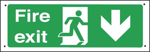 Running Man/Arrow Right/Down Vandal-Resistant Sign