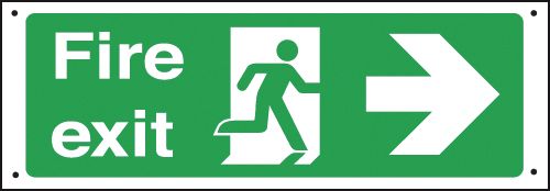 Fire Exit Running Man/Arrow Right Vandal Resistant Sign