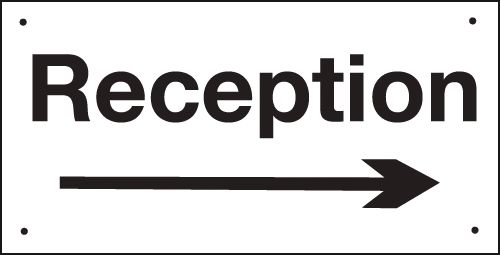Reception (Arrow Right) Vandal-Resistant Sign