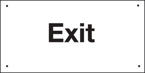 Exit - Vandal Resistant Sign