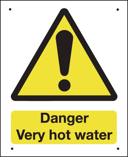 Danger Very Hot Water - Vandal-Resistant Sign