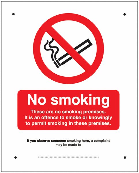 No Smoking/These are No Smoking Vandal-Resistant Sign