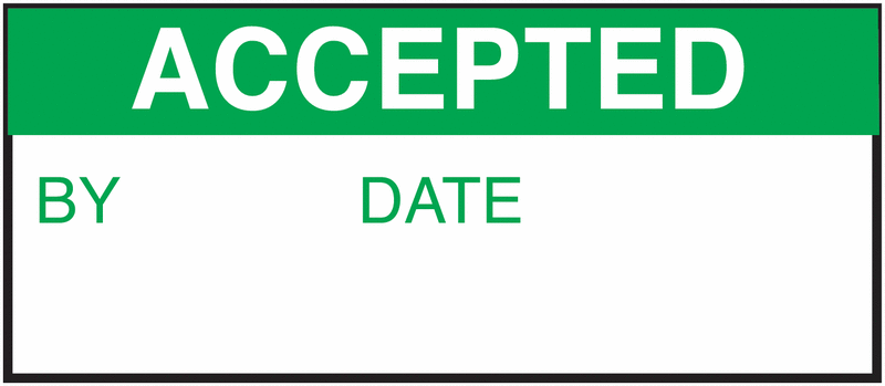 Accepted By/Date Nylon Cloth Write-On Labels