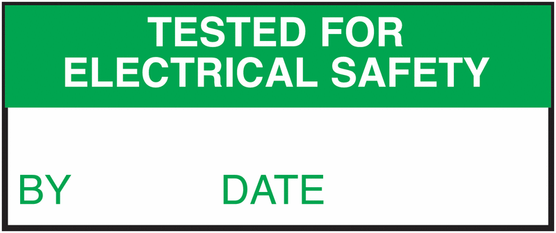 Tested For Electrical Safety Nylon Cloth Write-On Labels