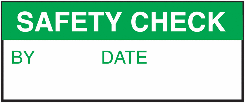 Safety Check By/Date Nylon Cloth Write-On Labels