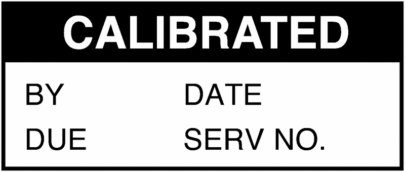 Calibrated By/Date/Serv No. Nylon Cloth Write-On Labels