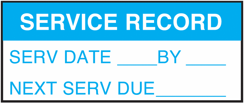 Service Record By/Date Nylon Cloth Write-On Labels