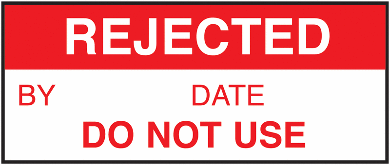 Rejected By/Date/Do Not Use Nylon Cloth Write-On Labels