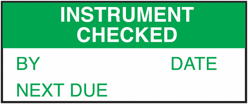 Instrument Checked By/Date Nylon Cloth Write-On Labels