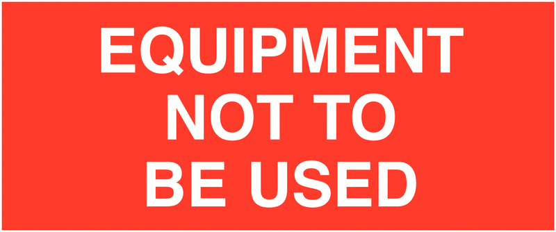 Equipment Not To Be Used Nylon Cloth Write-On Labels