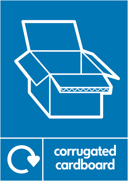 Corrugated Cardboard - WRAP Paper Waste Recycling Signs