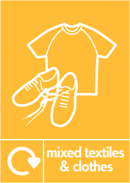 Mixed Textiles & Clothes Wrap Textile Recycling Signs