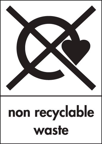 Non Recyclable Waste - WRAP Waste Recycling Signs