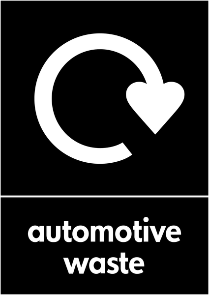 Automotive Waste - WRAP Recycling Signs