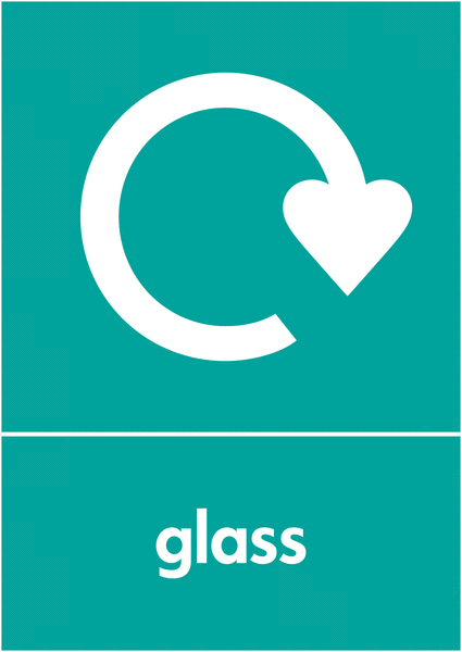 Glass - WRAP Glass Waste Recycling Signs