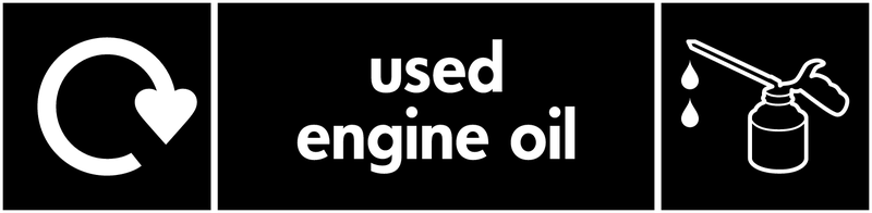 Used Engine Oil - WRAP Automotive Waste Recycling Signs