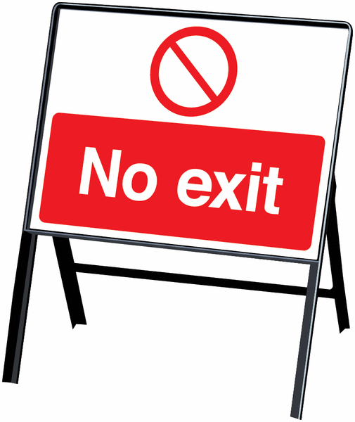No Exit With Symbol - Stanchion Sign