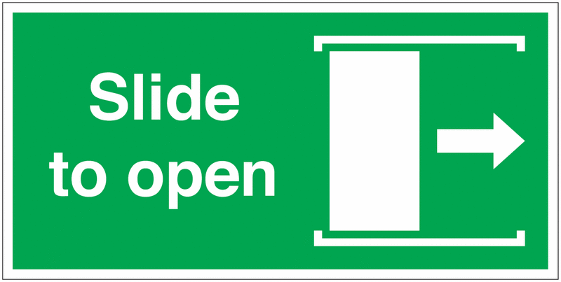 Slide To Open (Right Arrow) Signs
