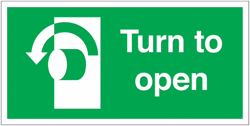Turn To Open (Anti-Clockwise) Signs