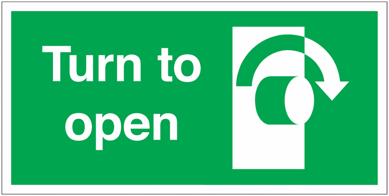 Turn To Open Signs - Clockwise