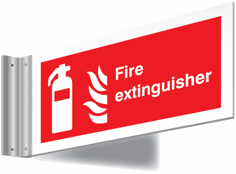 Fire Extinguisher Double-Sided Corridor Sign