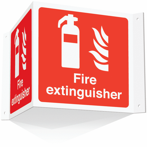 Fire Extinguisher Projecting '3D' Sign