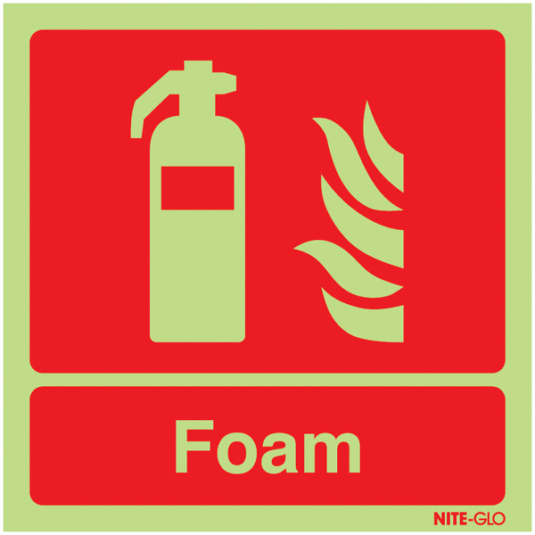 Nite-Glo Foam Fire Extinguisher Symbol Signs