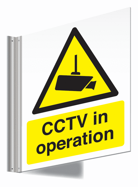 CCTV In Operation Double-Sided Corridor Sign