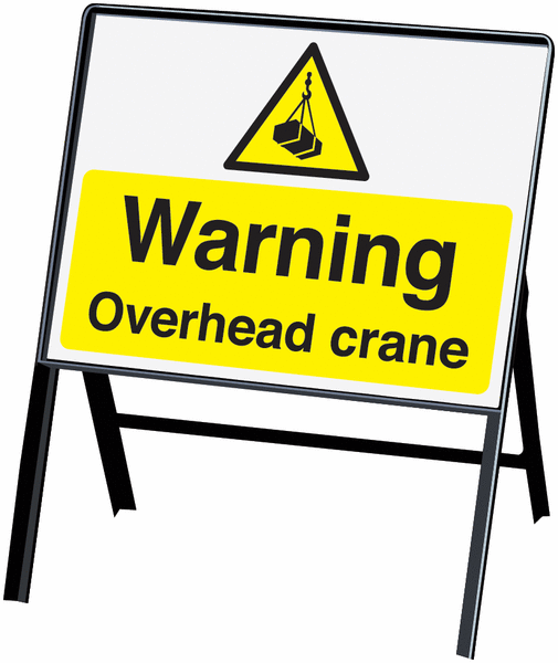 Warning Overhead Crane Load Stanchion Signs
