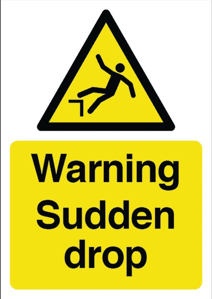 Constrution Signs - Warning Sudden Drop