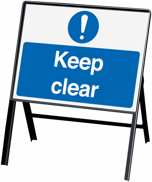 Keep Clear - Stanchion Sign