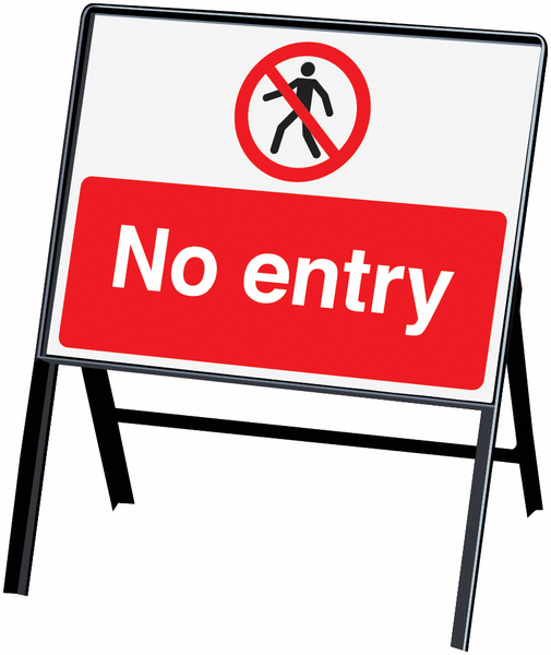 No Entry - Stanchion Sign