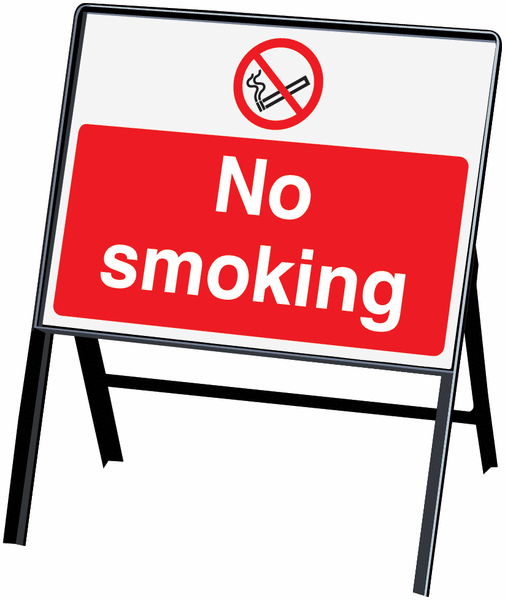 No Smoking Stanchion Sign