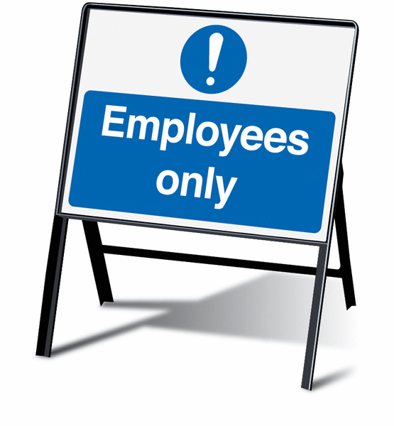 Employees Only Stanchion Sign