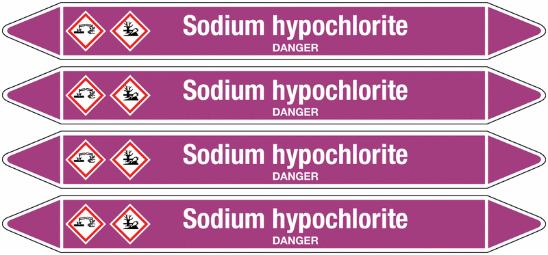 Sodium Hypochlorite - European Linerless Pipemarkers