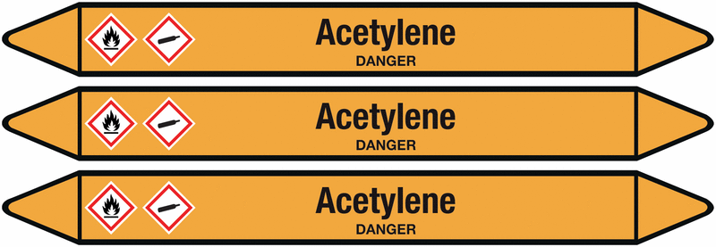 Acetylene - European Linerless Pipemarkers