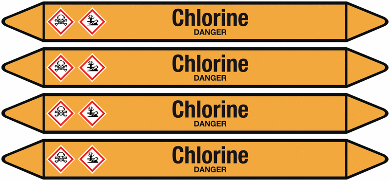 Chlorine - European Linerless Pipemarkers