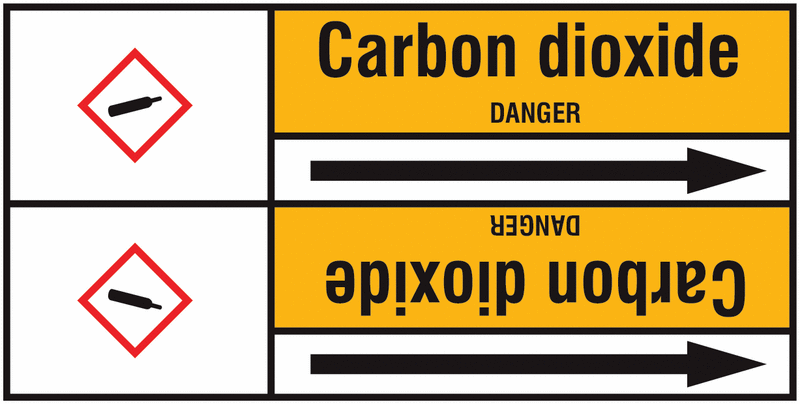 Carbon Dioxide - European Linerless Pipemarkers