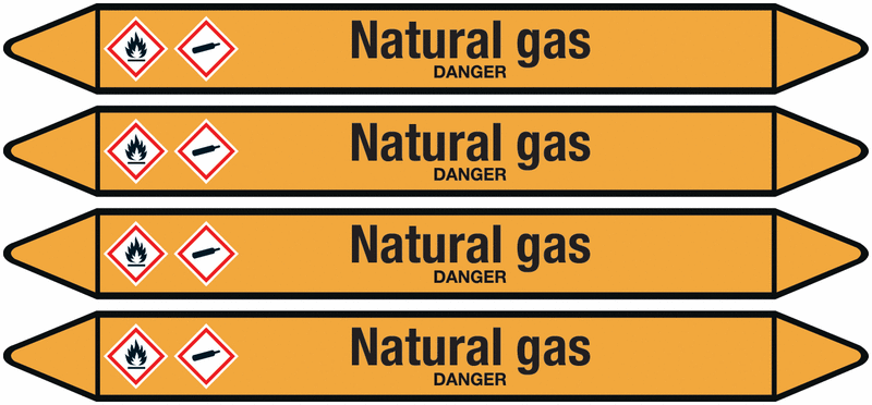 Natural Gas - European Linerless Pipemarkers